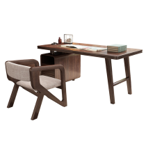 新中式胡桃木书桌轻奢现代办公桌家用