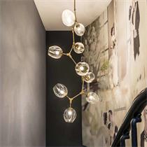 楼梯长吊灯现代简约大气北欧别墅客厅创意个性loft公寓复式楼灯具