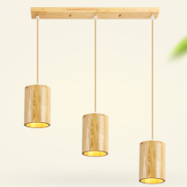 日式吊灯个性创意三头餐厅吊灯卧室北欧原木吊灯木艺木质实木吊灯
