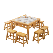 中式实木饭店餐馆早餐饺子店面馆桌椅商用餐桌家用四方桌子八仙桌