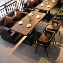 咖啡厅桌椅组合主题西餐厅酒吧桌椅甜品饮品奶茶店小吃店卡座沙发